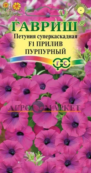Однолетник Петуния Прилив Пурпурный F1 (Минитуния) суперкаскад гранул. проб. Элитная клумба Н14 Гавриш 