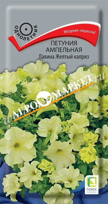 Однолетник Петуния ампельная Лавина Желтый каприз  ЦВ Поиск 